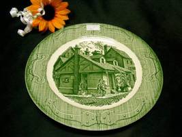2496 Antique Old Curiosity Shop Green Dinner Plate  - $8.00