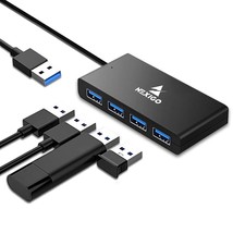 Usb 4 Port Ultra Slim 3.0 Hub Multiport Extension, 2 Ft Cable, Applicable For Im - £10.29 GBP