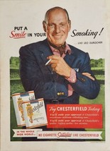 1955 Print Ad Chesterfield Cigarettes Baseball Manager Leo Durocher Smoking - £13.57 GBP