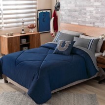 BLUE AND GRAY TEENS KIDS BOYS REVERSIBLE COMFORTER SET 4 PC QUEEN SIZE - $143.54