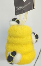 Felt Beehive Ornament Needle Felt Felted Plush Bees NWT - £10.15 GBP