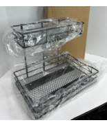 2-Tier Sliding Basket, Black Metal for Storage Cupboard Cabinet 13x9" - $21.73