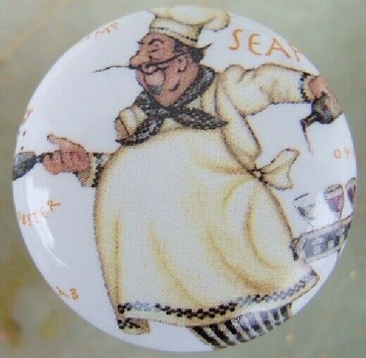 Cabinet Knobs W/ Seafood Chef Misc - $4.46