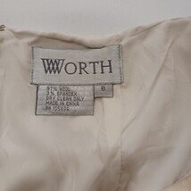 Worth RN#105896 Women's Cream Wool Blend Rear Zipper & Slit Pencil Skirt Size 6 image 4