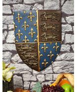 Large Medieval Knight Coat of Arms Fleur De Lis And 3 Dragons Shield Wal... - $57.99