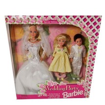 Vtg Wedding Party Barbie Stacie Todd 1994 Deluxe Set Special Edition Bride Kids - £36.47 GBP