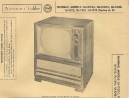 1956 SENTINEL 1U-1202C TELEVISION Tv Photofact MANUAL 1205C 1208 1212 12... - $9.89