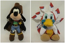 Disneyworld Frontierland Lot 2 Donald Duck Goofy Sheriff Beanbag Plush Toy RARE! - £27.88 GBP