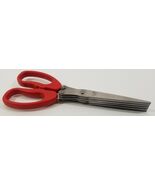 d5) Red Document Kitchen Herb Shredding 5 Blade Scissors Multipurpose Sh... - $7.91
