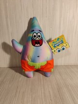 Spongebob Squarepants PATRICK STAR 11&quot; Rainbow Tie Dye Stuffed Plush - £8.63 GBP