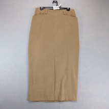 Liz Claiborne Sport Tan Faux Suede Pencil Midi Skirt Sz 12 31&quot; W 15&quot; Fro... - €23,97 EUR