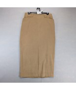 Liz Claiborne Sport Tan Faux Suede Pencil Midi Skirt Sz 12 31&quot; W 15&quot; Fro... - $39.04 CAD