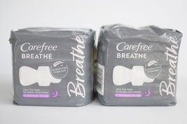 Carefree Breathe Ultra Thin Pads OVERNIGHT 12 ct Irritation Free Protect... - £22.11 GBP