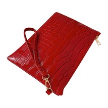 Women&#39;s Bag Trend Vintage  Pattern PU Leather Envelope Bag Solid Color Wristlet  - £83.68 GBP