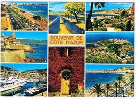 France Postcard Cote d&#39;Azur Cannes Menton Antibes Nice Multi View Used - £3.89 GBP