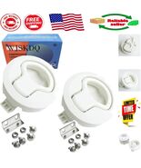 2PCS Boat Flush Pull Latch - 2-Inch Round White Plastic for Easy Install... - $34.53 CAD