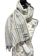 Vintage NEW Christina Chiti Pure New Wool Large Scarf Shawl Wrap Striped... - $35.99