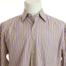 Peter Millar Multi-Color Striped Button Down Casual Shirt Mens Medium - £19.61 GBP