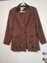 Coldwater Creek Womens Western Jacket Petite 8 Equestrian Blazer Embroid... - $27.10