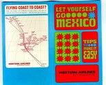 Western Airlines General Information Peso Dollar Conversion Chart Route Map - £19.44 GBP