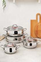 Emirgan 8 Piece Steel Cookware Set with Induction Base - £146.28 GBP