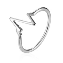 Love Heartbeat Wedding Ring For Women Stainless Steel Party Accessory Jewelry Ri - £7.50 GBP