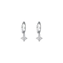 925 Sterling Silver Floral Sweet Earrings Temperament Simple Inlaid Zircon for W - £10.32 GBP