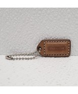 1.5&quot; Small Coach Brown Leather Fob Charm Keychain Wristlet Key Tag - £7.69 GBP