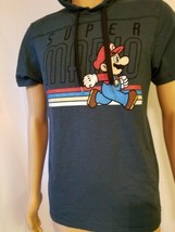 Rare Nintendo Super Mario Bros Hooded Tee Shirt Mens Size Medium New NWT - £15.47 GBP