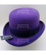 HATsanity Unisex Retro Wool Felt Formal Dura Bowler Hat - Purple - $42.00