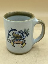 Louisville Stoneware Coffee 4” Mug Merry Christmas 1982 Sleeping Mouse READ - £8.15 GBP