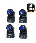 4PCS LED Wash7x12W RGBW Moving Head Lighting 4in1 RGBW For Disco DJ KTV ... - $185.32