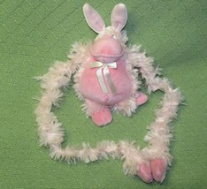 19&quot; Playful Plush Gorilla Pink Soft With Bunny Ears Easter 2000 Stuffed Animal - £17.83 GBP