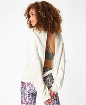 NWT Sweaty Betty London New Recline Sweatshirt XXL Open Back Long Sleeves White  - $102.96