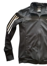 Adidas Black Track Jacket Full Zip 3-Stripe Climalite Size Small NWOT image 3
