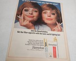 Tareyton Filter Cigarette Female Twins Black Eyes Unswitchables Vtg Prin... - $10.98