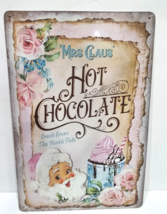 Christmas Vintage Style Mrs Claus Hot Chocolate Pink Santa Claus Tin Wal... - €18,90 EUR