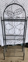 Metal Wire Storage Rack Flower Design Leaf Scroll Top Bathroom Kitchen - $32.99
