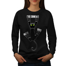 Wellcoda Attached Cute Funny Cat Womens Sweatshirt, Fun Casual Pullover Jumper - £23.02 GBP+