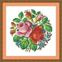 Berlin Woolwork Roses Bouquet 4 Cross Stitch PDF Pattern PDF - $5.00