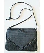 Vintage La Regale Black Clutch  Cotton Ribbed Handbag  - $471.22 MXN