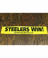 Vintage Pittsburgh post gazette promo Steelers win small paper banner ma... - $27.07 CAD