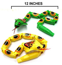 12 WIGGLEY COBRA SNAKES W WHISTLE toy fake play snake - $6.31