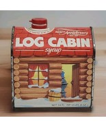 1987 Log Cabin Syrup 100th Anniversary Tin Empty Winter Snow Country Far... - $11.24