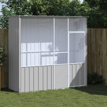 vidaXL Bird Cage Grey Galvanized Steel Large Durable Bird Cage - $14,161.53 MXN