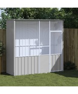 vidaXL Bird Cage Grey Galvanized Steel Large Durable Bird Cage - $14,068.94 MXN