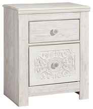 Paxberry - Whitewash - Two Drawer Night Stand - $239.99