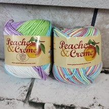 Peaches & Creme Multi Color Yarn Lot Of 2 Skeins Candy Sprinkles Ombre Sweet Pea - $11.88