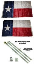 AES State of Texas 3&#39;x5&#39; Polyester 2 Ply Double Sided Flag with 6&#39; Aluminum Flag - £31.17 GBP