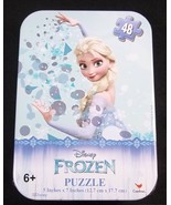 Disney Frozen mini puzzle in collector tin 48pcs New Sealed Elsa &amp; Snowf... - $4.00